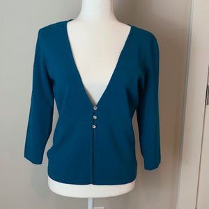 Knit, rhinestone button, dressy top